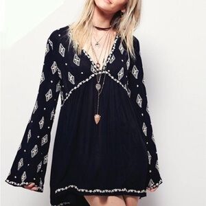Free People Bohemian Black Dress